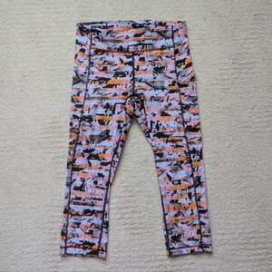 LN Lululemon Speed Up Crop 21" Inversion Multi Women's 8 EUC Run leggings stripe
